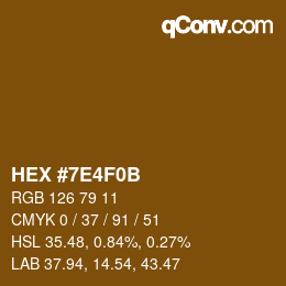 Color code: HEX #7E4F0B | qconv.com