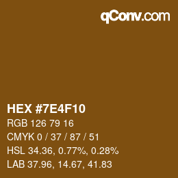 Color code: HEX #7E4F10 | qconv.com