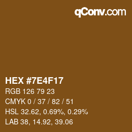 Color code: HEX #7E4F17 | qconv.com