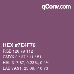 Color code: HEX #7E4F70 | qconv.com