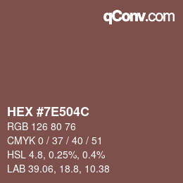 Color code: HEX #7E504C | qconv.com