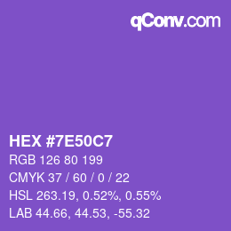 Color code: HEX #7E50C7 | qconv.com