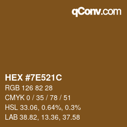 Color code: HEX #7E521C | qconv.com