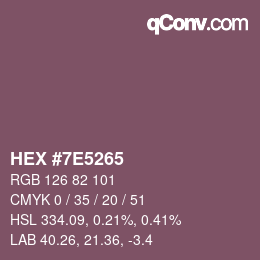 Color code: HEX #7E5265 | qconv.com