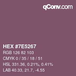 Color code: HEX #7E5267 | qconv.com