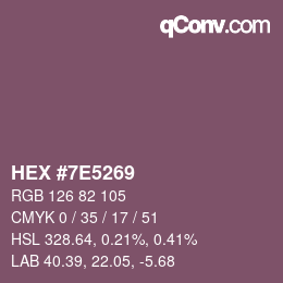 Color code: HEX #7E5269 | qconv.com