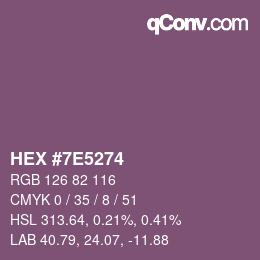 Color code: HEX #7E5274 | qconv.com