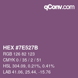 Color code: HEX #7E527B | qconv.com