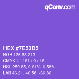 Código de color: HEX #7E53D5 | qconv.com