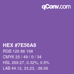 Color code: HEX #7E56A8 | qconv.com