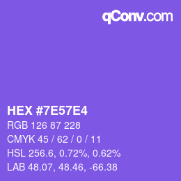 Color code: HEX #7E57E4 | qconv.com