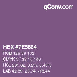 Farbcode: HEX #7E5884 | qconv.com