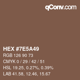 Color code: HEX #7E5A49 | qconv.com