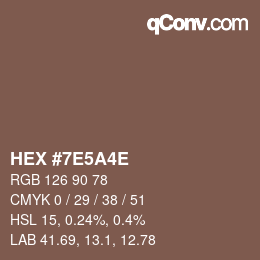 Código de color: HEX #7E5A4E | qconv.com