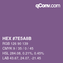 カラーコード: HEX #7E5A8B | qconv.com