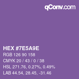 Color code: HEX #7E5A9E | qconv.com