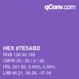 Color code: HEX #7E5ABD | qconv.com