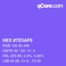 Color code: HEX #7E5AF6 | qconv.com