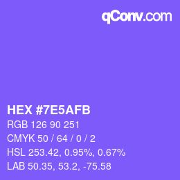 Color code: HEX #7E5AFB | qconv.com