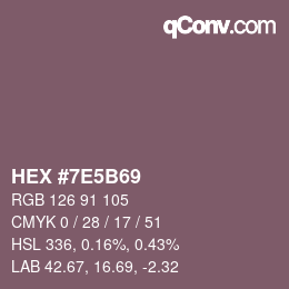 颜色代码: HEX #7E5B69 | qconv.com