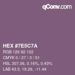 Color code: HEX #7E5C7A | qconv.com