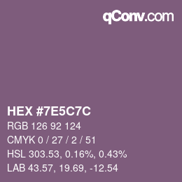 Color code: HEX #7E5C7C | qconv.com