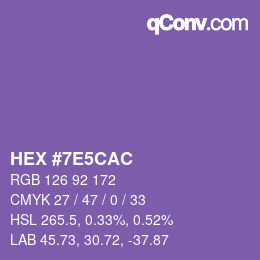 カラーコード: HEX #7E5CAC | qconv.com