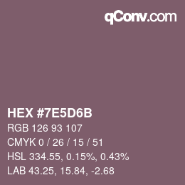 Color code: HEX #7E5D6B | qconv.com