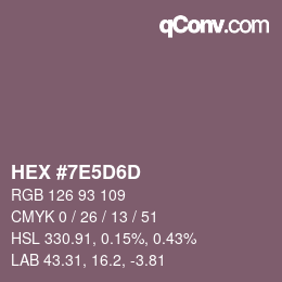 Color code: HEX #7E5D6D | qconv.com