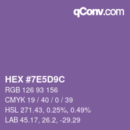 Color code: HEX #7E5D9C | qconv.com