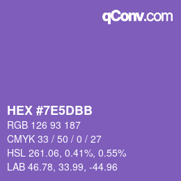 Color code: HEX #7E5DBB | qconv.com