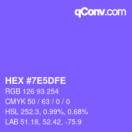 Color code: HEX #7E5DFE | qconv.com