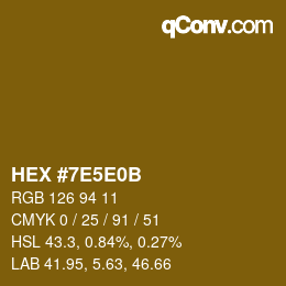 Color code: HEX #7E5E0B | qconv.com