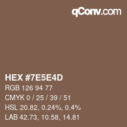 Código de color: HEX #7E5E4D | qconv.com