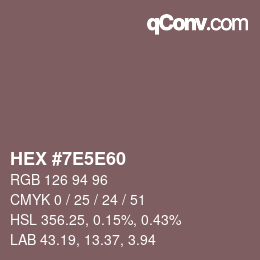 Farbcode: HEX #7E5E60 | qconv.com