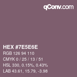 Code couleur: HEX #7E5E6E | qconv.com