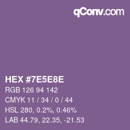 Color code: HEX #7E5E8E | qconv.com