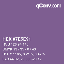 Código de color: HEX #7E5E91 | qconv.com