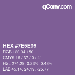 Color code: HEX #7E5E96 | qconv.com
