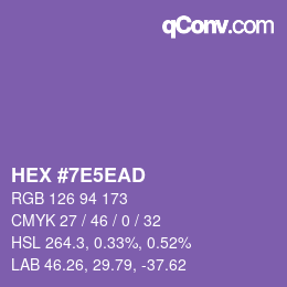 Farbcode: HEX #7E5EAD | qconv.com