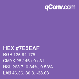 Code couleur: HEX #7E5EAF | qconv.com