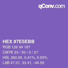 颜色代码: HEX #7E5EBB | qconv.com