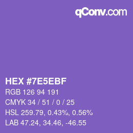 Farbcode: HEX #7E5EBF | qconv.com