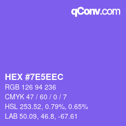 Código de color: HEX #7E5EEC | qconv.com