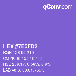 Color code: HEX #7E5FD2 | qconv.com