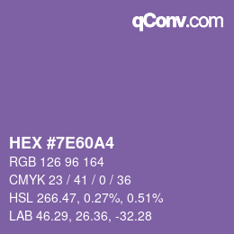 颜色代码: HEX #7E60A4 | qconv.com