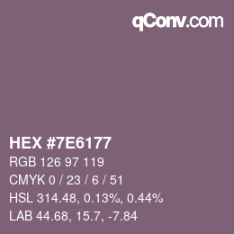 Color code: HEX #7E6177 | qconv.com