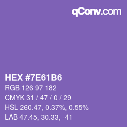 Color code: HEX #7E61B6 | qconv.com