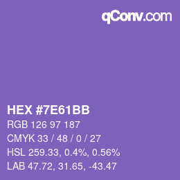 Color code: HEX #7E61BB | qconv.com