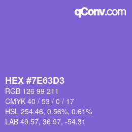 Color code: HEX #7E63D3 | qconv.com